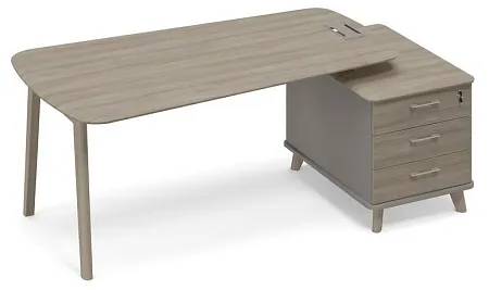 Стол руководителя на опорной тумбе малой (тип 3) WOOD ТМ В2 119