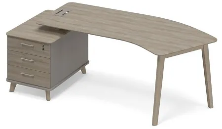 Стол эргономичный на тумбе малой левый (тип 5) WOOD ТМ В2 129