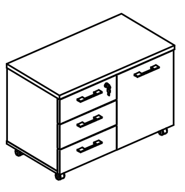Тумба для оргтехники (топ ДСП) МР 271
