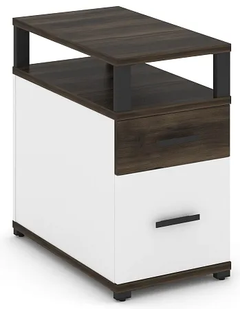 Тумба приставная 1 ящик + 1 распашной фасад. С надставкой. CN.TGP-002 B/W