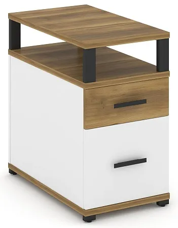 Тумба приставная 1 ящик + 1 распашной фасад. С надставкой. CN.TGP-002 B/W