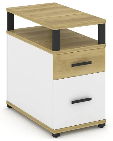 Тумба приставная 1 ящик + 1 распашной фасад. С надставкой. CN.TGP-002 B/W