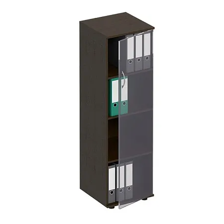 Стеллаж средний узкий со стеклянной дверью ФР 358