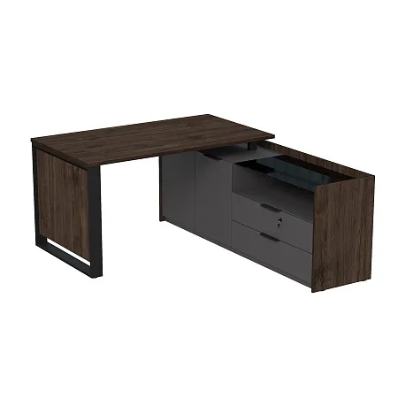 15СОД-ШД.1408 Стол рабочий на опорной двусост тумбе, с ящ, с замком (1460*1768*750)