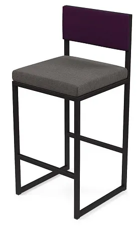 Барный стул Барнс-65 (сидушка grey lunar/спинка violet) AL 301S