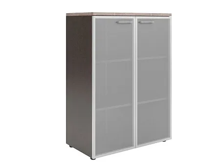 Шкаф со стеклянными дверьми в алюминевой рамке с топом WMC 85.7