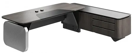 Стол руководителя на опорной сервисной тумбе - правый EK87R.248224