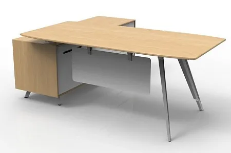 Стол руководителя на опорной сервисной тумбе, правый EA87R.200181