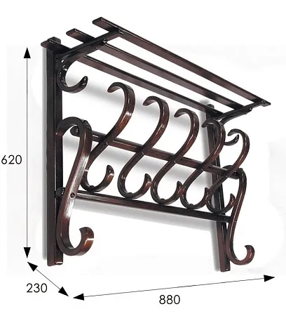 Вешалка настенная В 7Н (Темнокоричневый)