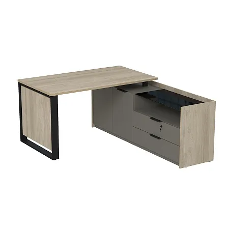 15СОД-КЗ-ШД.1608 Стол рабочий на опорной двусост тумбе, с ящ, с код замком 1660х1768х750