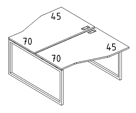Рабочая станция со столами эргономичными  А4 Б4 190 БП