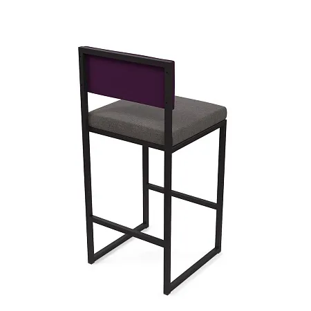 Барный стул Барнс-75 (сидушка grey lunar/спинка violet) AL 301