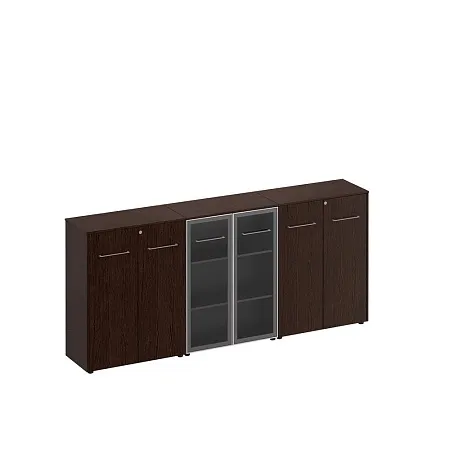 Шкаф комбинированный средний(закрытый- стекло - закрытый) МЕ 338