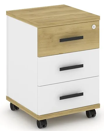 Тумба мобильная 3 ящика. CN.TUM-003 B/W