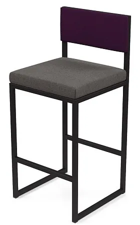 Барный стул Барнс-75 (сидушка grey lunar/спинка violet) AL 301