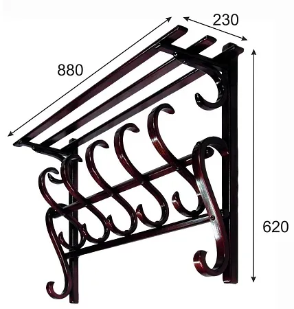 Вешалка настенная В 7Н (Махагон)