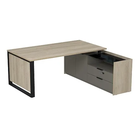 15СОД-КЗ-ШД.1608 Стол рабочий на опорной двусост тумбе, с ящ, с код замком 1660х1768х750