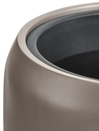Кашпо TREEZ Effectory Metal Высокий округлый конус Лаковое матовое тёмное серебро в-68 см, д-43 см