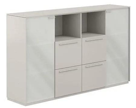 Шкаф средний со стеклом мат., 4 ящ. NZ-0336