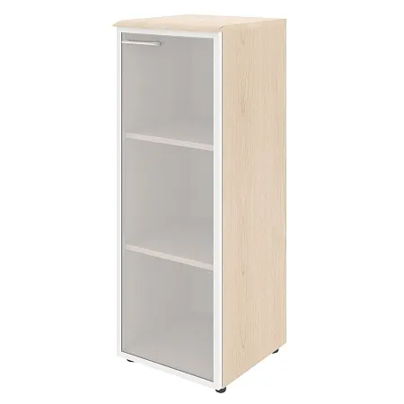 Шкаф колонка с стеклянной дверью в алюминиевой раме и топом WMC 42.7(R)