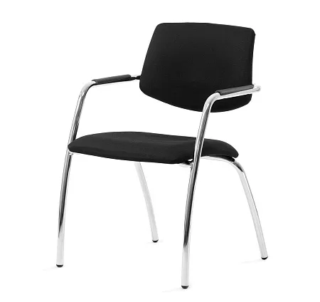 Кресло 4 опоры, кожа ЧЕРНЫЙ/ХРОМ Urban 4legs Dakota black