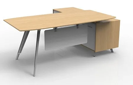 Стол руководителя на опорной сервисной тумбе, левый EA87L.200181