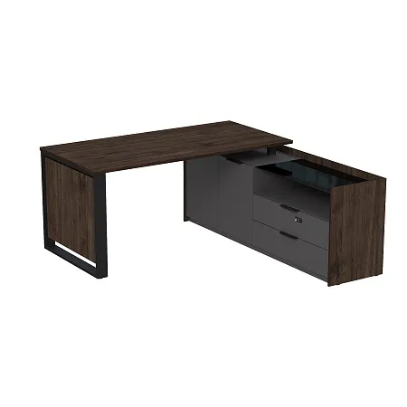 15СОД-КЗ-ШД.1608 Стол рабочий на опорной двусост тумбе, с ящ, с код замком 1660х1768х750