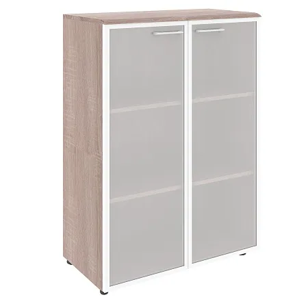 Шкаф со стеклянными дверьми в алюминевой рамке с топом WMC 85.7