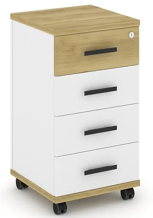 Тумба мобильная 4 ящика. CN.TUM-005 B/W