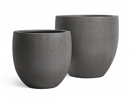 Кашпо Treez Effectory Beton Большой округлый конус Тёмно-серый бетон д-70 см, в-68 см