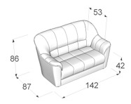 2-х местный диван с подлокотниками Монарх V-400/9