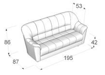3-х местный диван с подлокотниками Монарх V-400/13