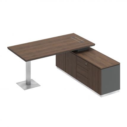 Стол руководителя на опорной тумбе правый СИ 101R