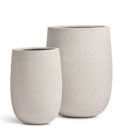 Кашпо Treez Ergo Fine Rock Высокая округлая чаша Белый камень в-68 см, д-44 см