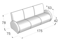 3-х местный диван с подлокотниками Клауд V-600/12