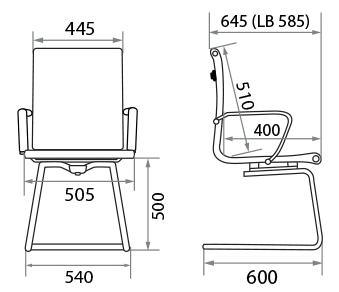 Конференц-кресло Verner CF/LB chrome 445398-10/PU01