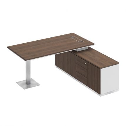 Стол руководителя на опорной тумбе правый СИ 101R