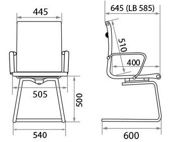 Конференц-кресло Texas CF/LB chrome 445392-10/TN01