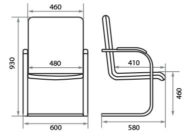 Конференц-кресло Rumba chrome 450390/V4