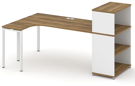 Стол эргономичный с опорным стеллажом с надставкой низкой левый CN.SA-206(L)