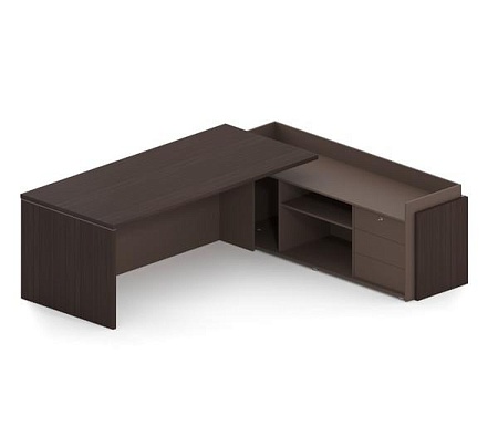 Стол руководителя на опорной тумбе с накладными фасадами SN12.2519R