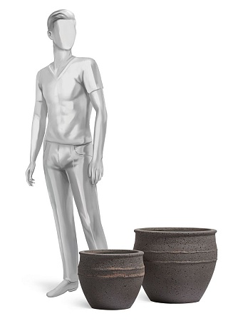 Кашпо Treez Ergo Nero Чаша Чёрный туф в-45 см, д-53 см