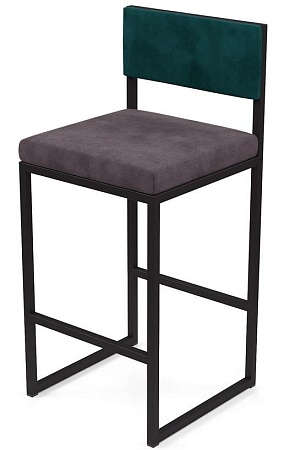 Барный стул Барнс-65 (сидушка velur grey/спинка velur azure) AL 301S