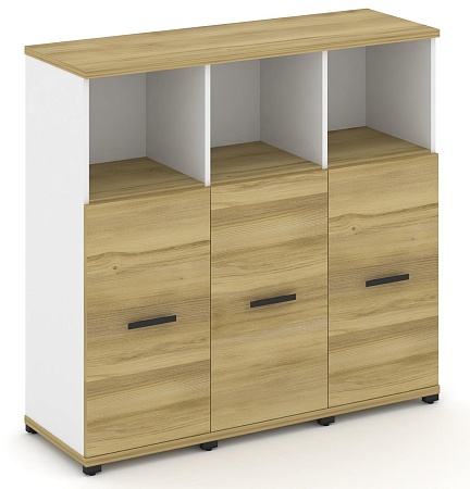 Шкаф три узкие секции, 3 ниши (3 фасада ЛДСП, 2 ниши) CN.STU-333 B/W