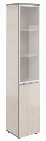 Шкаф узкий высокий со стеклом в алюм. раме V-2.6+4.0.1+4.4.1+ручка