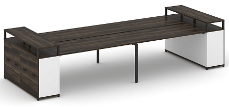 Рабочая станция с опорными распашными шкафоми с верхними горизонтами CN.DRS-268 B/W