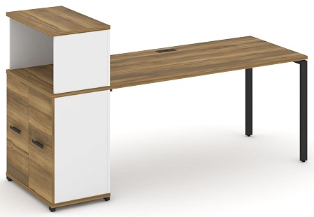 Стол рабочий с опорным распашным шкафом с надставкой низкой CN.SP-228 B/W