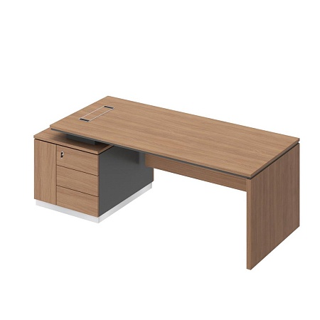 Стол руководителя (опора ДСП) на опорной тумбе левый СИ 112L