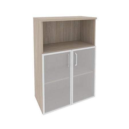 Шкаф средний широкий (2 низких фасада стекло в раме) O.ST-2.2R