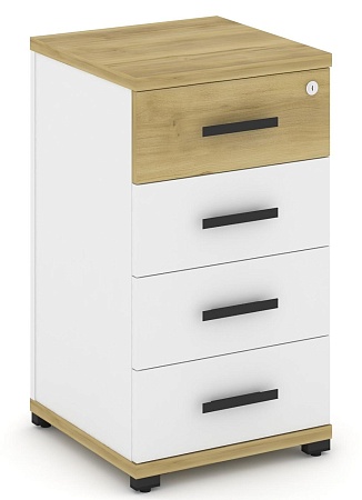 Тумба опорная/приставная 4 ящика. CN.TUO-002 B/W